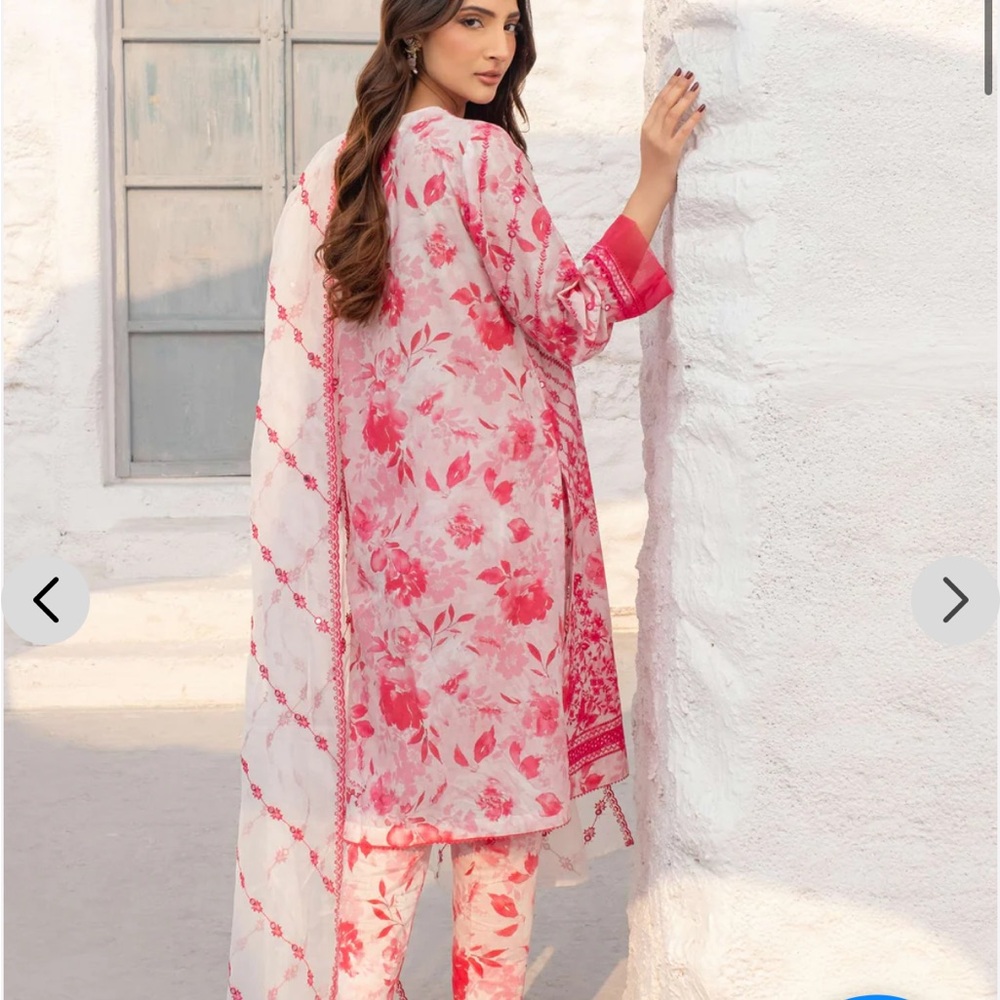 Pink Floral Kurta Set - Picture 3 of 4
